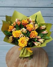Букет цветов из:  Альстромерии и Розы в Дубовском