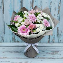 Букет цветов из:  Герберы, Альстромерии и Хризантемы в Дубовском