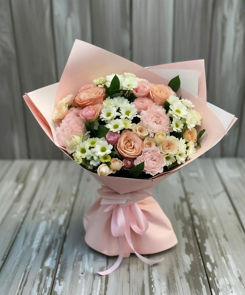 Букет цветов из: Гвоздики, Розы и Хризантемы в Дубовском