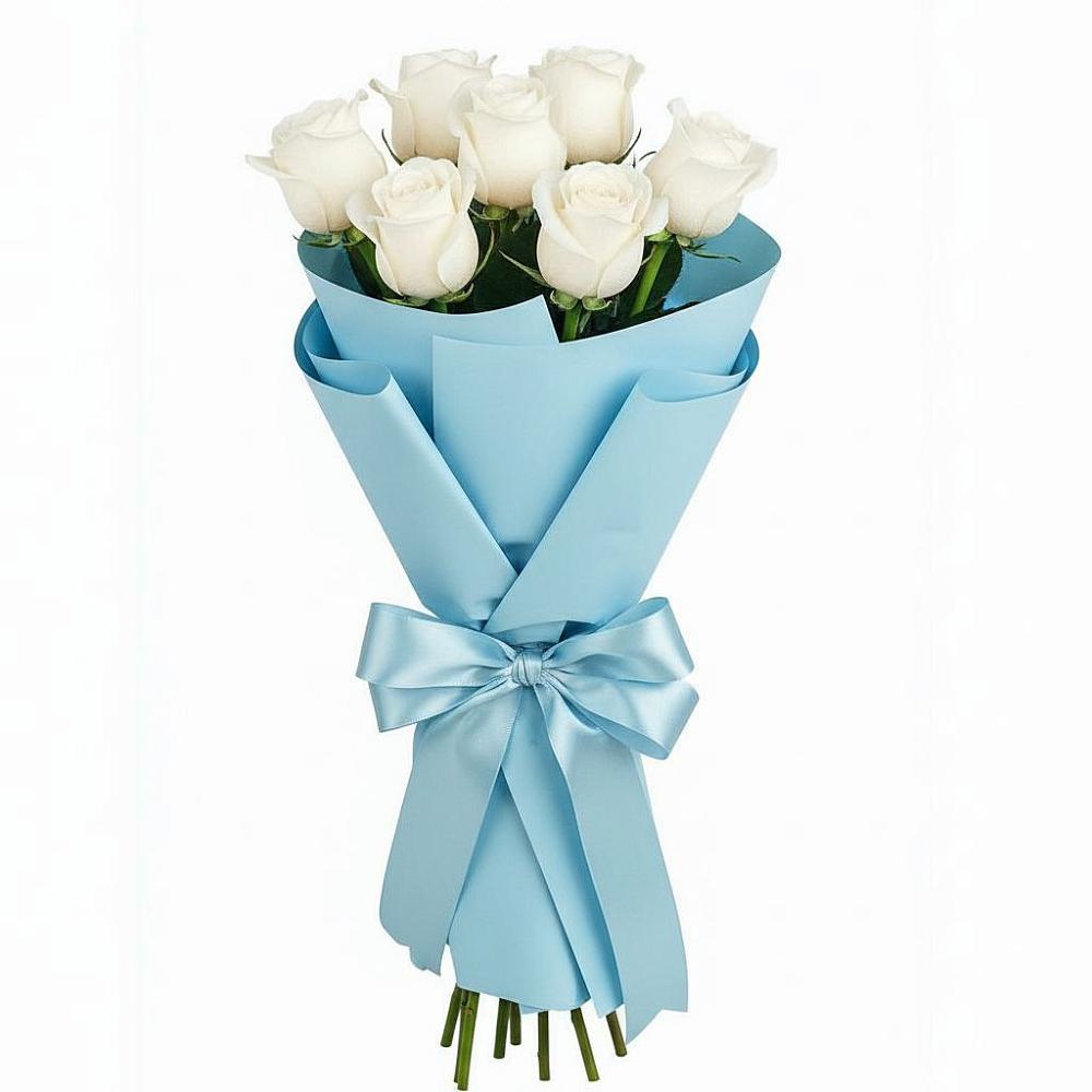 Букет 7 белых роз Проуд в Дубовском
