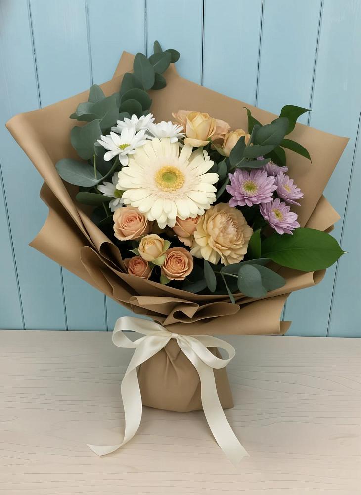 Букет цветов из: Герберы и Хризантемы в Дубовском