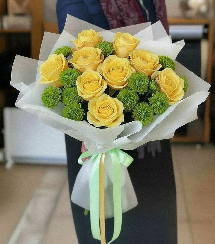 Букет цветов из: Хризантемы и Розы в Дубовском