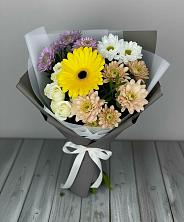 Букет цветов из:  Розы, Герберы и Хризантемы в Дубовском