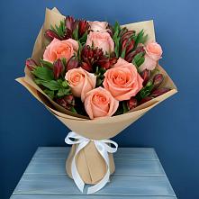 Букет цветов из:  Розы и Альстромерии #REPLACE_PRED# Дубовском