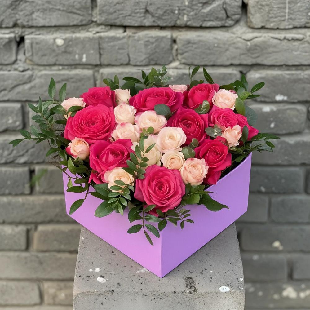 Цветочная композиция из Розы в коробке в Дубовском