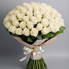 Букет 101 беля роза Белоснежка в Дубовском
