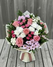Букет цветов из:  Альстромерии, Гвоздики, Розы и Хризантемы #REPLACE_PRED# Дубовском
