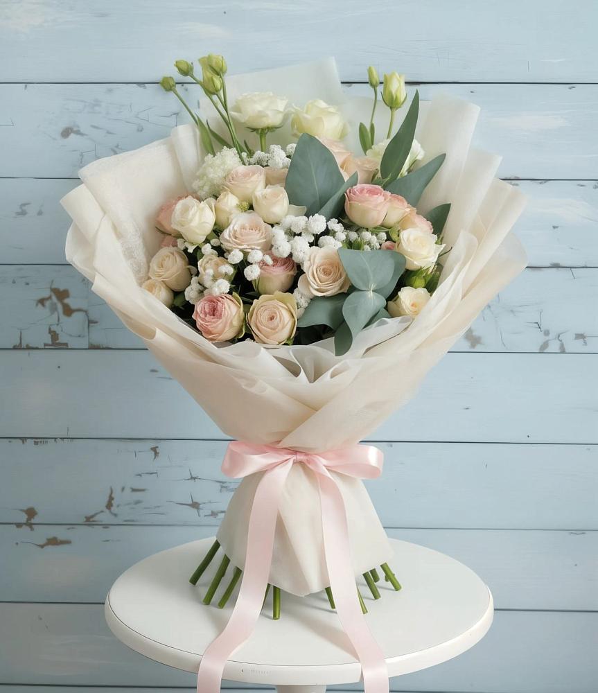 Букет цветов из: Розы и Лизиантусы в Дубовском