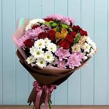 Букет цветов из:  Розы, Хризантемы и Альстромерии в Дубовском