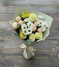 Букет цветов из:  Альстромерии, Розы и Хризантемы в Дубовском